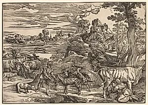 Landscape with a Milkmaid by Niccolo Boldrini (Italian, c. 1500–after 1566)