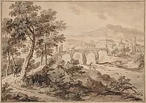 Landscape with Bridge by Marco Ricci (Italian, 1676–1729)