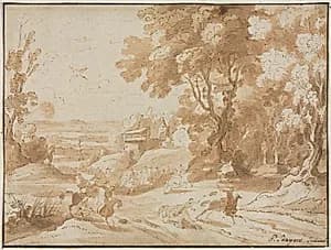 Landscape with Horsemen by Unknown Artist