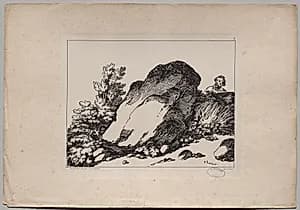 Landscape with Large Rock by Nicolas Toussaint Charlet (French, 1792–1845)