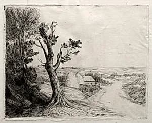 Landscape with Strawstacks by Alphonse Legros (French, 1837–1911)