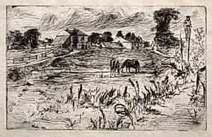 Landscape with the Horse by James McNeill Whistler (American, 1834–1903)