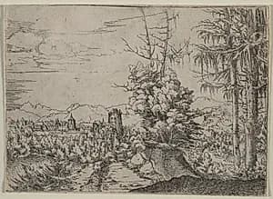 Landscape with Two Pines by Albrecht Altdorfer (German, c. 1480–1538)