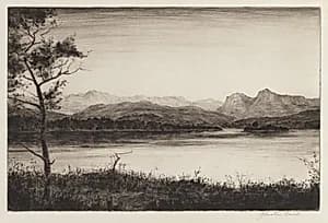 Langdale Pikes, Windermere by Johnstone Baird (British, 1880–1935)