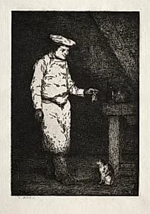 Le déjeuner du chat by Théodule Ribot (French, 1823–1891)