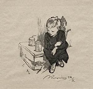 Le gamin a l'orset by Auguste Louis Lepère (French, 1849–1918)