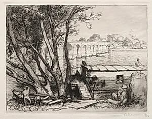 Le Pont de Poissy by Auguste Louis Lepère (French, 1849–1918)