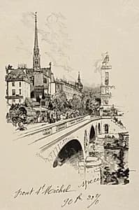 Le Pont Saint-Michel by Auguste Louis Lepère (French, 1849–1918)