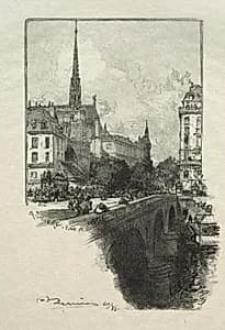Le Pont St. Michel by Auguste Louis Lepère (French, 1849–1918)