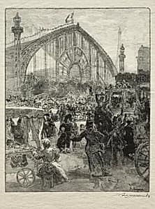 Leaving the 1889 Exhibition by Auguste Louis Lepère (French, 1849–1918)