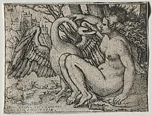 Leda and the Swan by Hans Sebald Beham (German, 1500–1550)