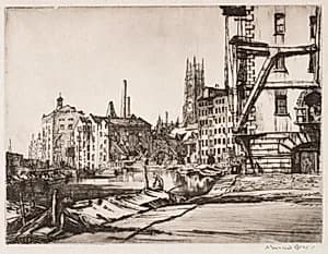 Leeds Warehouses by Muirhead Bone (British, 1876–1953)