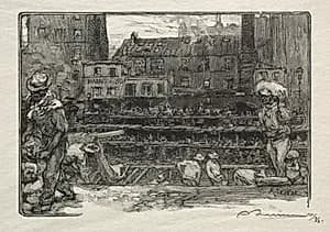 Les Déchargeurs de Plâtre by Auguste Louis Lepère (French, 1849–1918)