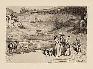 Les Demoiselles de Village by Félix Bracquemond (French, 1833–1914)