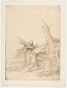 Les Faiseurs de fagots by Alphonse Legros (French, 1837–1911)