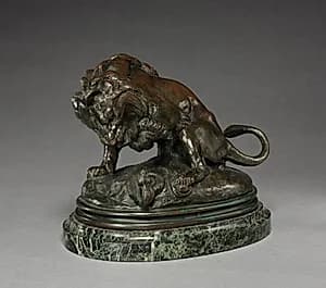Lion and Serpent by Antoine-Louis Barye (French, 1796–1875)