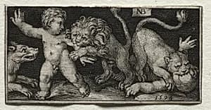 Lions Attacking Children by Nicolaes de Bruyn (Netherlandish, 1571–1656)