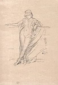 Little Draped Figure Leaning by James McNeill Whistler (American, 1834–1903)
