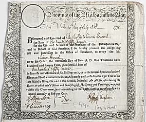 Loan Certificate by Nathaniel Hurd (American, 1730–1778)