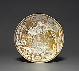Luster Bowl with Antelope by Unknown Artist