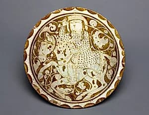 Luster Dish with Polo Player by Unknown Artist