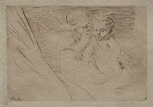 Mab and Cupid by Alphonse Legros (French, 1837–1911)