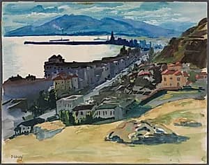 Malaga Harbor by Lawrence Blazey (American, 1902–1999)
