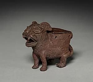 Male Feline-Shaped Container by Unknown Artist