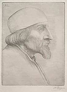 Man in a Skullcap by Alphonse Legros (French, 1837–1911)