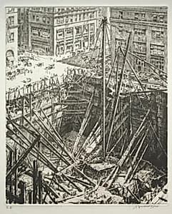 Manhattan Excavation by Muirhead Bone (British, 1876–1953)