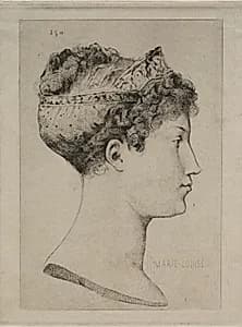 Marie Louise in Profile by Jules de Goncourt (French, 1830–1870)