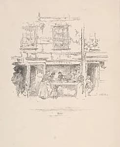 Maunder's Fish Shop, Chelsea by James McNeill Whistler (American, 1834–1903)