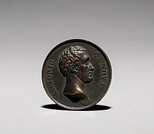 Medal: Antonio Canova (obverse) by Francesco Putinati (Italian, 1775–1848)