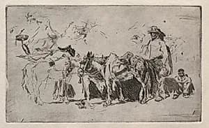 Men and Donkeys, Rome by Robert Frederick Blum (American, 1857–1903)