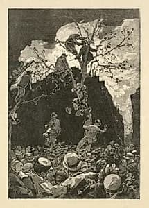 Men Watching a Fire by Auguste Lepère (French, 1849–1918); printed with the collaboration of B. D. F. Tony Beltrand (French, 1847–1904); Eugène Dété (French, 1848–1922) and Frédéric Rognon called Florian (French, 1858–1926)