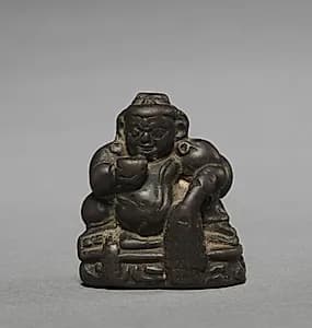 Miniature Seated Kubera by Unknown Artist