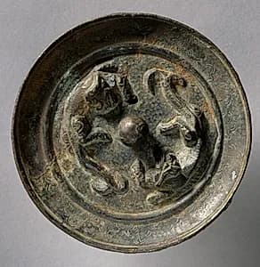 Mirror with Dragon Design by Unknown Artist
