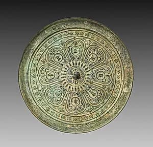 Mirror with Lotus and Mantra by Unknown Artist