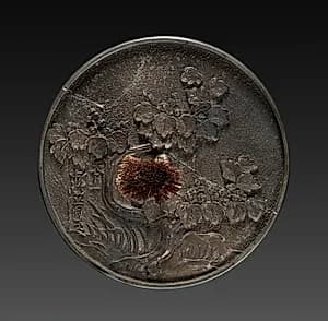 Mirror with Paulownia Tree by Unknown Artist