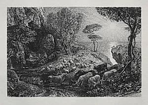 Moeris and Galatea by Samuel Palmer (British, 1805–1881)