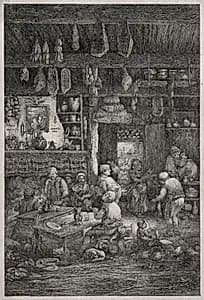 Moldavian Interior by Rodolphe Bresdin (French, 1822–1885)