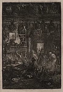 Moldavian Interior by Rodolphe Bresdin (French, 1822–1885)