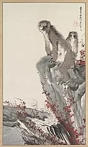 Monkeys by a Stream by Nagasawa Rosetsu (Japanese, 1754–1799)