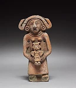 Mother-and-Child Figurine by Unknown Artist