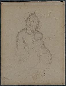 Mother and Child (recto) by Paul Gauguin (French, 1848–1903)