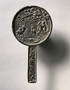 Narrative Mirror with Handle by Unknown Artist