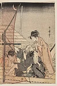 Net Fishing at Night by Kitagawa Utamaro (Japanese, c. 1754–1806)