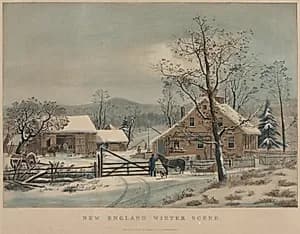 New England Winter Scene by James Merritt Ives (American, 1824–1895)