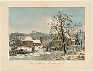 New England Winter Scene by James Merritt Ives (American, 1824–1895)