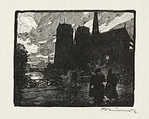 Notre Dame, le Soir by Auguste Louis Lepère (French, 1849–1918)